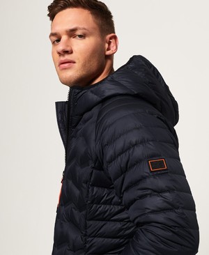 Superdry Down Radar Mix Quilted Férfi Kabát Sötétkék | PGFYW7264